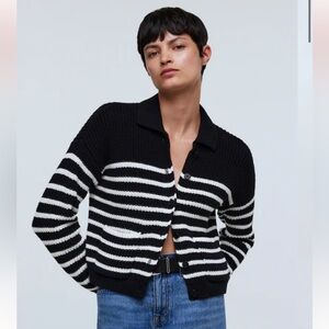 Madewell Ribbed Polo Cardigan Sweater